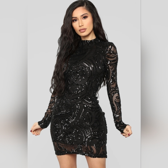 Fashion Nova Dresses & Skirts - NWT Fashion Nova Sequin Dress, Black, Medium